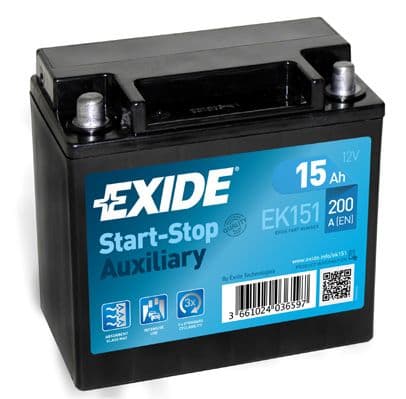 Startera akumulatoru baterija EXIDE EK151 1