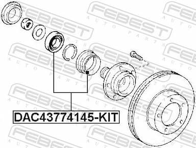 Riteņa rumbas gultnis FEBEST DAC43774145-KIT 2