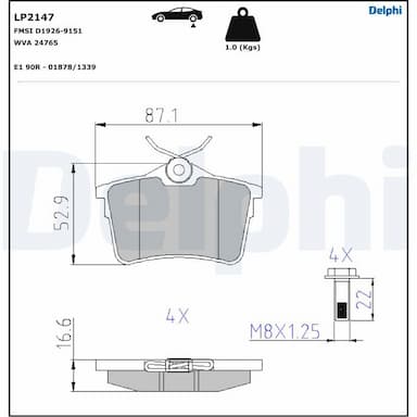 Bremžu uzliku kompl. DELPHI LP2147 1