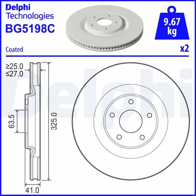 Bremžu diski DELPHI BG5198C 1