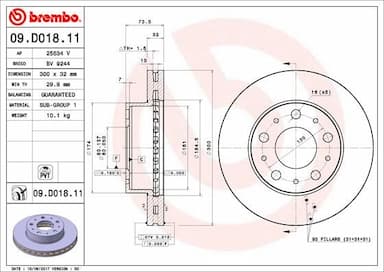 Bremžu diski BREMBO 09.D018.11 1