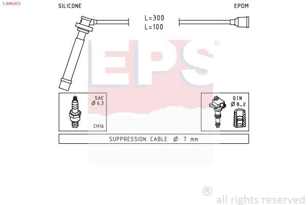 Augstsprieguma vadu komplekts EPS 1.499.013 1