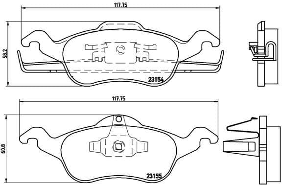 Bremžu uzliku kompl., Disku bremzes BREMBO P 24 046 1