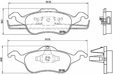 Bremžu uzliku kompl., Disku bremzes BREMBO P 24 046 1