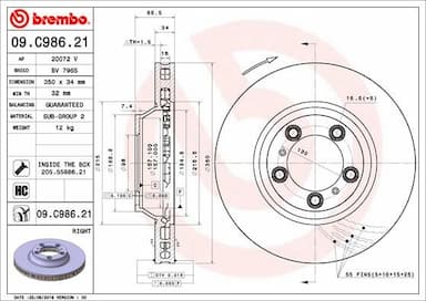 Bremžu diski BREMBO 09.C986.21 1