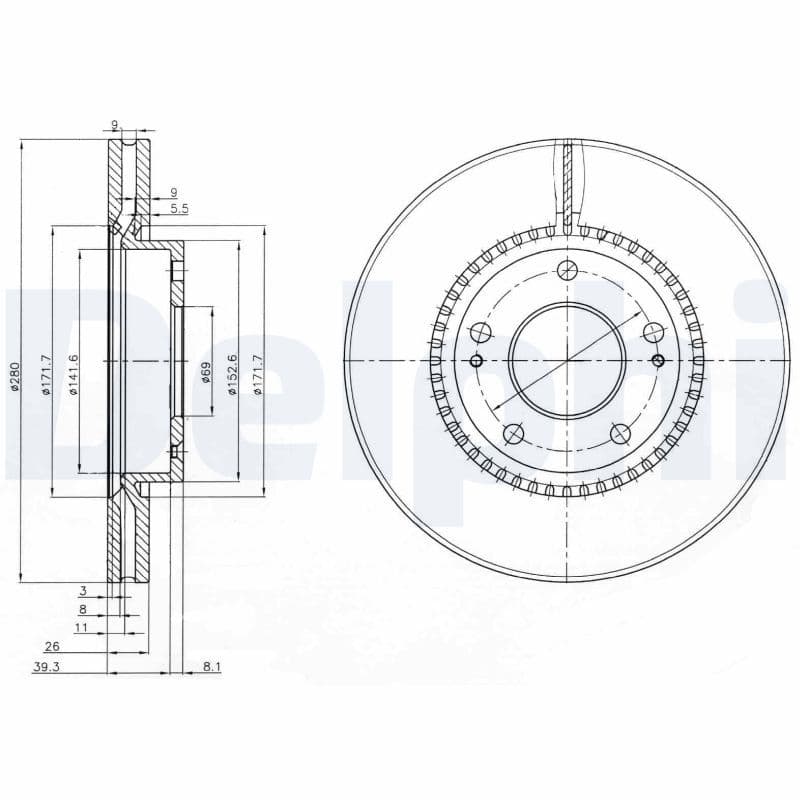 Bremžu diski DELPHI BG3861C 1