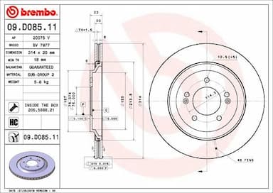 Bremžu diski BREMBO 09.D085.11 1