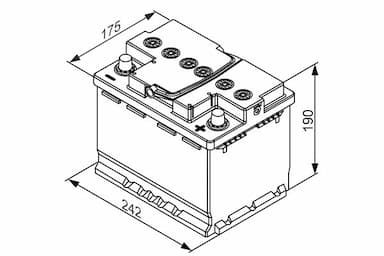 Startera akumulatoru baterija BOSCH 0 092 S5A 050 5