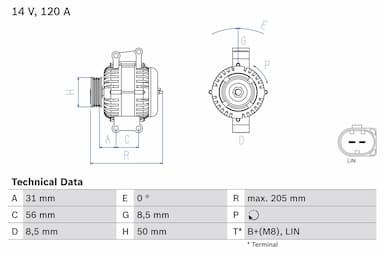 Ģenerators BOSCH 0 986 049 010 1