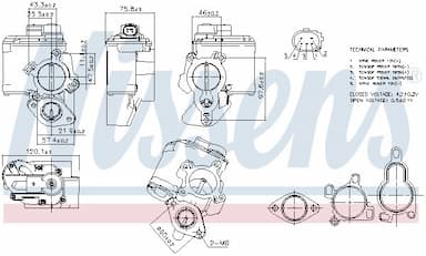 Izpl. gāzu recirkulācijas vārsts NISSENS 98261 7