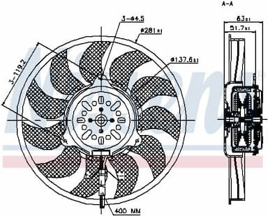 Ventilators, Motora dzesēšanas sistēma NISSENS 85692 5