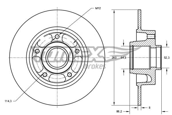 Bremžu diski TOMEX Brakes TX 73-561 1