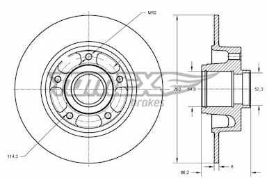 Bremžu diski TOMEX Brakes TX 73-561 1