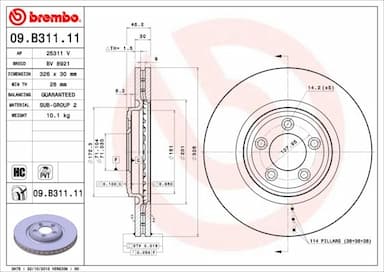 Bremžu diski BREMBO 09.B311.11 1