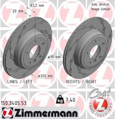 Bremžu diski ZIMMERMANN 150.3405.53 1