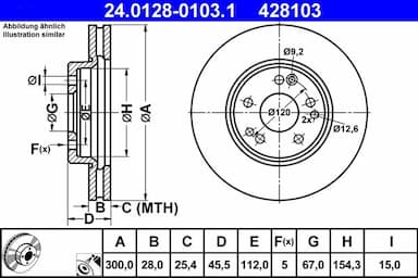 Bremžu diski ATE 24.0128-0103.1 1