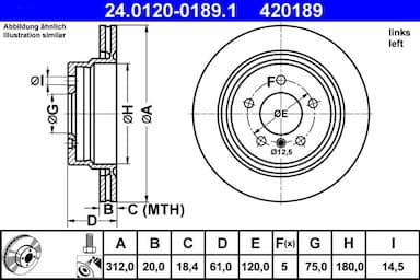 Bremžu diski ATE 24.0120-0189.1 1