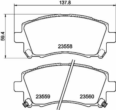 Bremžu uzliku kompl., Disku bremzes HELLA 8DB 355 017-291 1