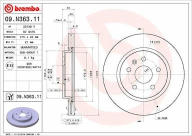 Bremžu diski BREMBO 09.N363.11 1