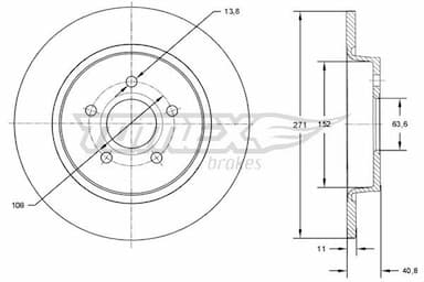 Bremžu diski TOMEX Brakes TX 72-98 1