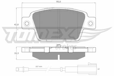 Bremžu uzliku kompl., Disku bremzes TOMEX Brakes TX 12-511 1