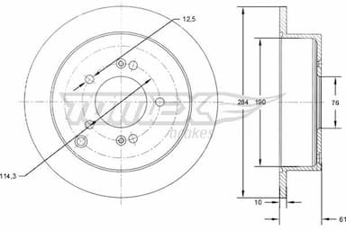 Bremžu diski TOMEX Brakes TX 71-49 1