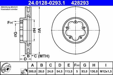 Bremžu diski ATE 24.0128-0293.1 1