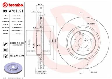 Bremžu diski BREMBO 09.A731.21 1