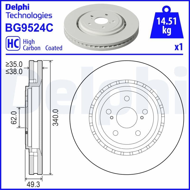 Bremžu diski DELPHI BG9524C 1