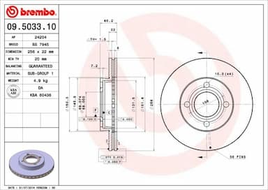 Bremžu diski BREMBO 09.5033.10 1