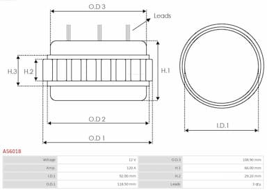 Stators, ģenerators AS-PL AS6018 2