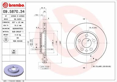 Bremžu diski BREMBO 09.5870.34 1