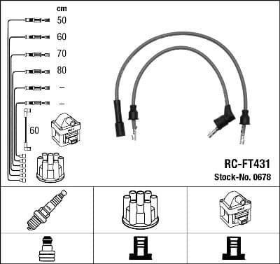 Augstsprieguma vadu komplekts NGK 0678 1