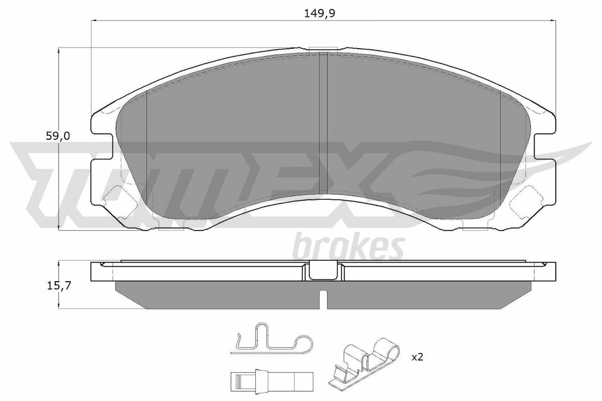 Bremžu uzliku kompl., Disku bremzes TOMEX Brakes TX 14-60 1