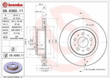 Bremžu diski BREMBO 09.N360.11 1