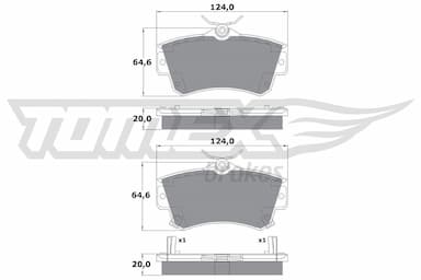 Bremžu uzliku kompl., Disku bremzes TOMEX Brakes TX 14-97 1