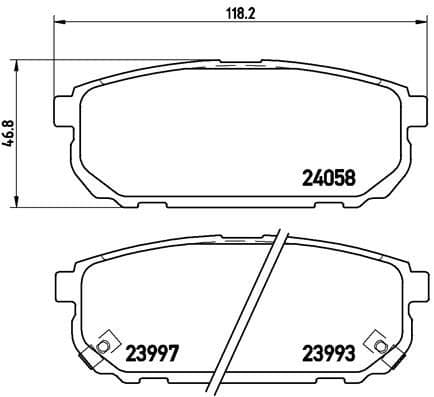 Bremžu uzliku kompl., Disku bremzes BREMBO P 30 023 1