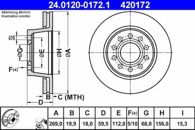 Bremžu diski ATE 24.0120-0172.1 1