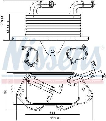 Eļļas radiators, Motoreļļa NISSENS 90662 6