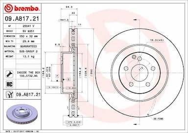 Bremžu diski BREMBO 09.A817.21 1