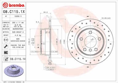 Bremžu diski BREMBO 08.C115.1X 1