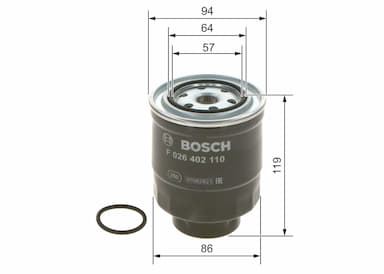 Degvielas filtrs BOSCH F 026 402 110 5