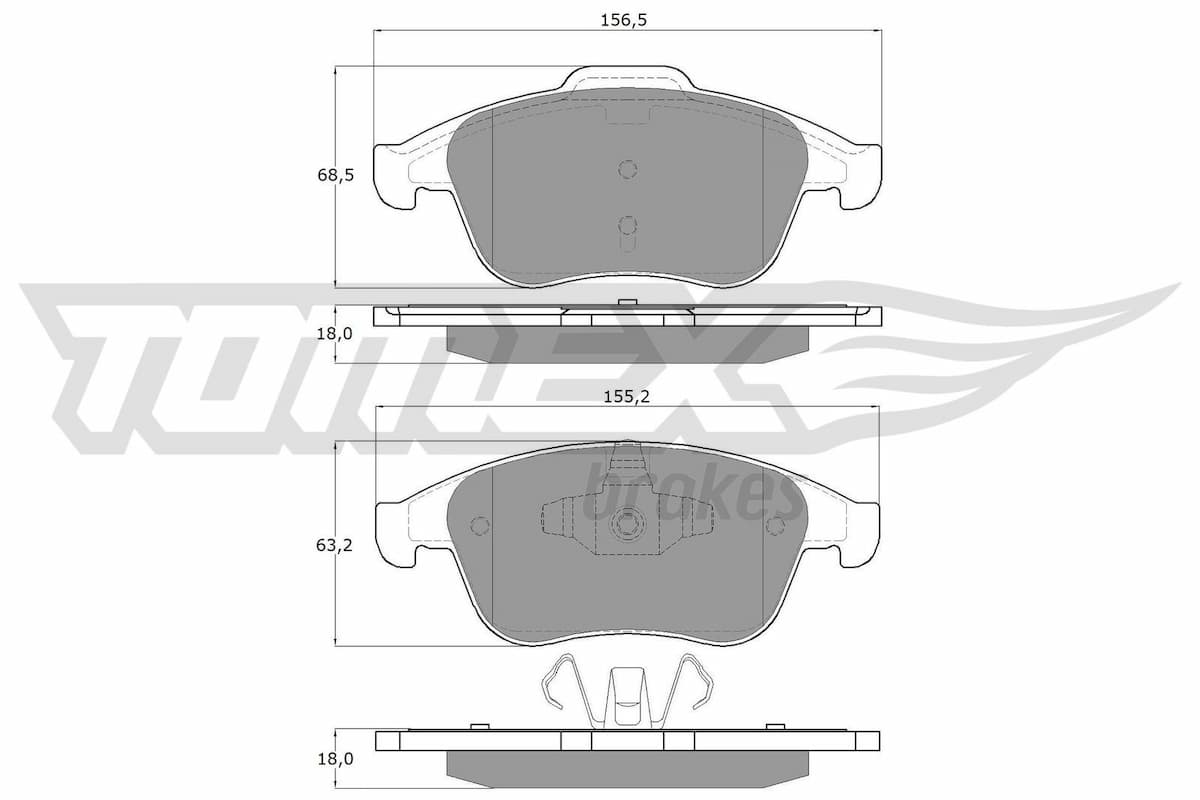 Bremžu uzliku kompl., Disku bremzes TOMEX Brakes TX 16-56 1