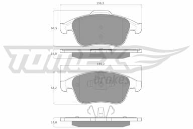 Bremžu uzliku kompl., Disku bremzes TOMEX Brakes TX 16-56 1