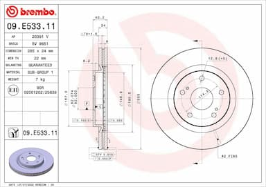 Bremžu diski BREMBO 09.E533.11 1