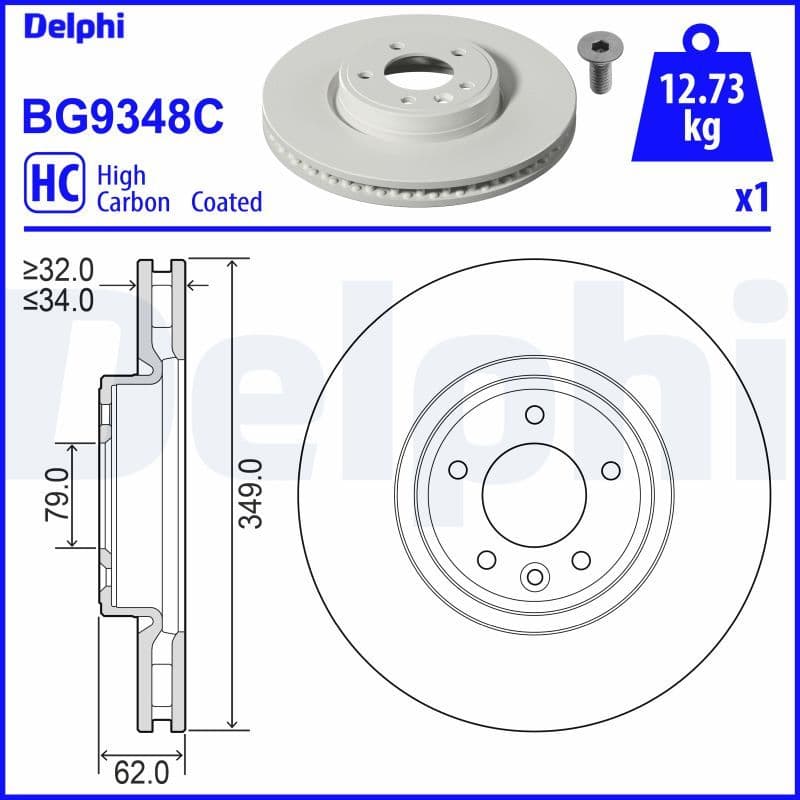 Bremžu diski DELPHI BG9348C 1