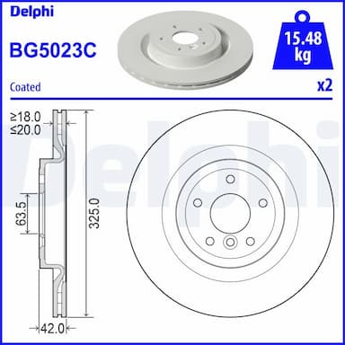 Bremžu diski DELPHI BG5023C 1