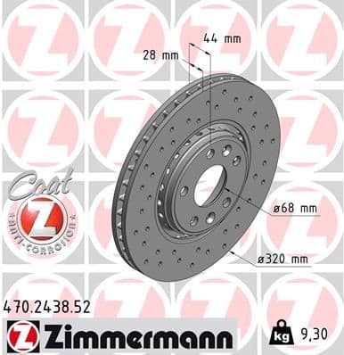 Bremžu diski ZIMMERMANN 470.2438.52 1