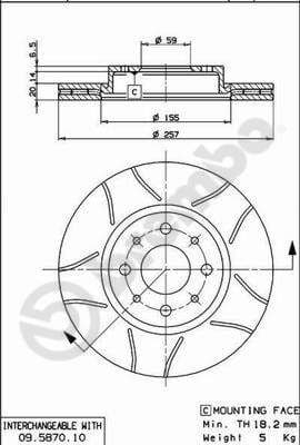 Bremžu diski BREMBO 09.5870.75 1