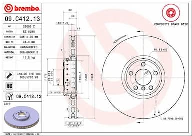 Bremžu diski BREMBO 09.C412.13 1